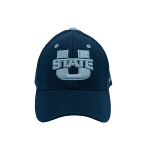 U-State Gray Navy Aggies Fitted Youth Cap Hats